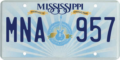MS license plate MNA957