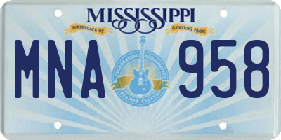 MS license plate MNA958
