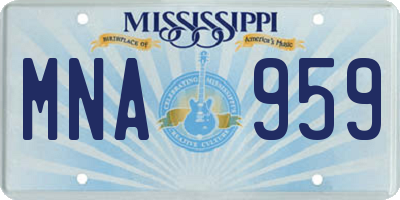 MS license plate MNA959