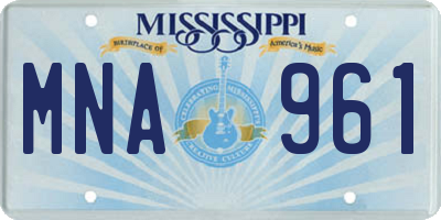 MS license plate MNA961