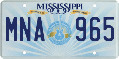 MS license plate MNA965