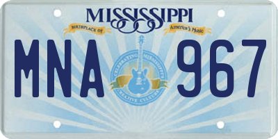 MS license plate MNA967