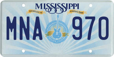 MS license plate MNA970