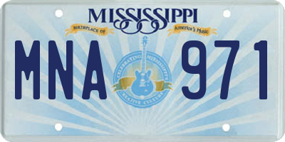 MS license plate MNA971