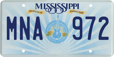 MS license plate MNA972
