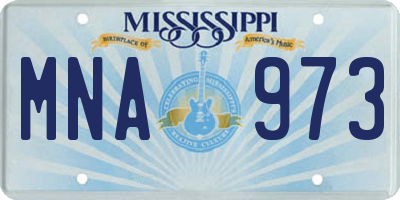 MS license plate MNA973