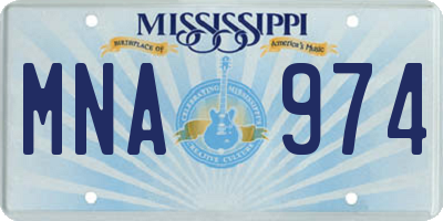 MS license plate MNA974