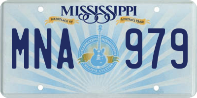 MS license plate MNA979