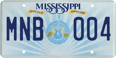 MS license plate MNB004