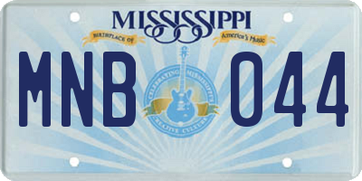 MS license plate MNB044