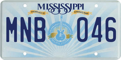 MS license plate MNB046