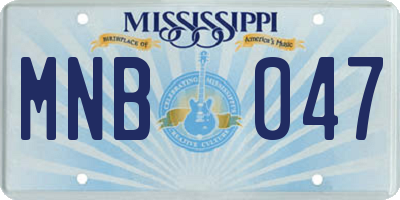 MS license plate MNB047