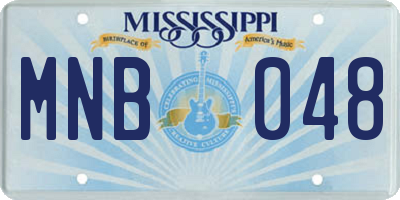 MS license plate MNB048