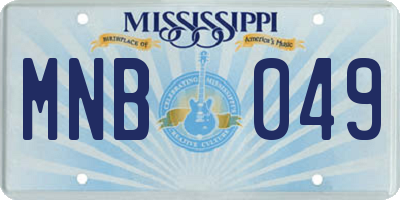 MS license plate MNB049