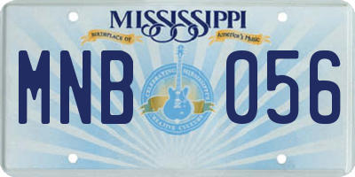 MS license plate MNB056