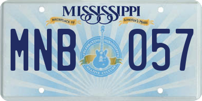 MS license plate MNB057