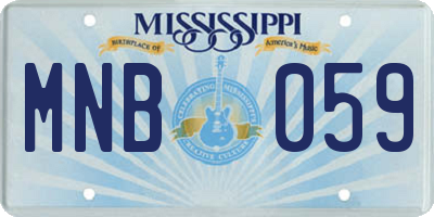 MS license plate MNB059
