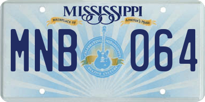 MS license plate MNB064