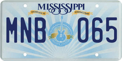 MS license plate MNB065