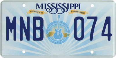 MS license plate MNB074