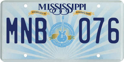 MS license plate MNB076