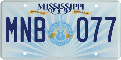 MS license plate MNB077