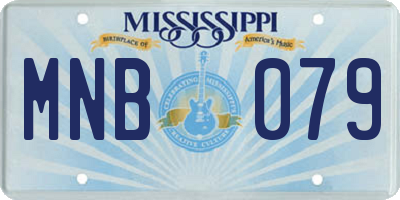 MS license plate MNB079