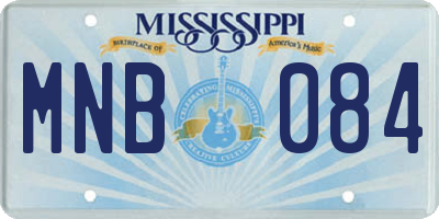 MS license plate MNB084