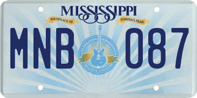 MS license plate MNB087