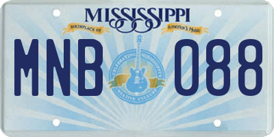 MS license plate MNB088