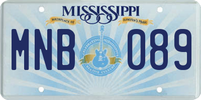MS license plate MNB089