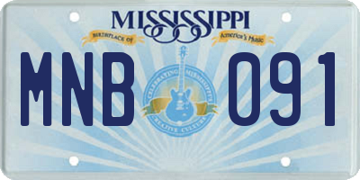 MS license plate MNB091