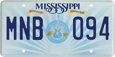 MS license plate MNB094