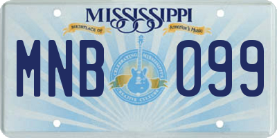 MS license plate MNB099