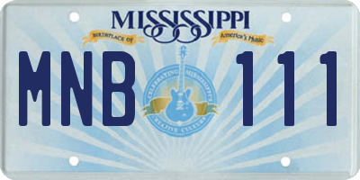 MS license plate MNB111