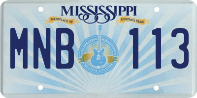 MS license plate MNB113
