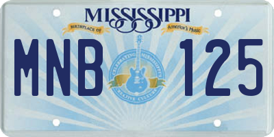 MS license plate MNB125