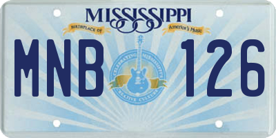 MS license plate MNB126