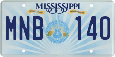 MS license plate MNB140