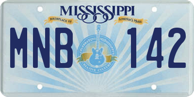 MS license plate MNB142