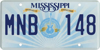 MS license plate MNB148