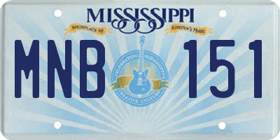 MS license plate MNB151