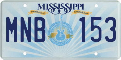 MS license plate MNB153
