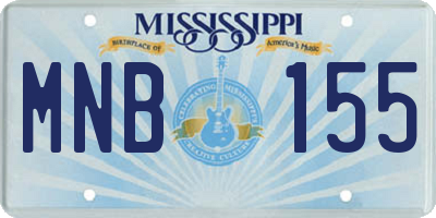 MS license plate MNB155