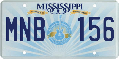 MS license plate MNB156