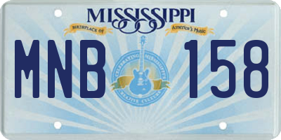MS license plate MNB158
