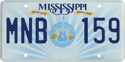 MS license plate MNB159