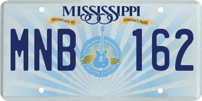 MS license plate MNB162