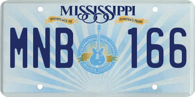 MS license plate MNB166