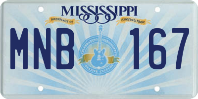 MS license plate MNB167